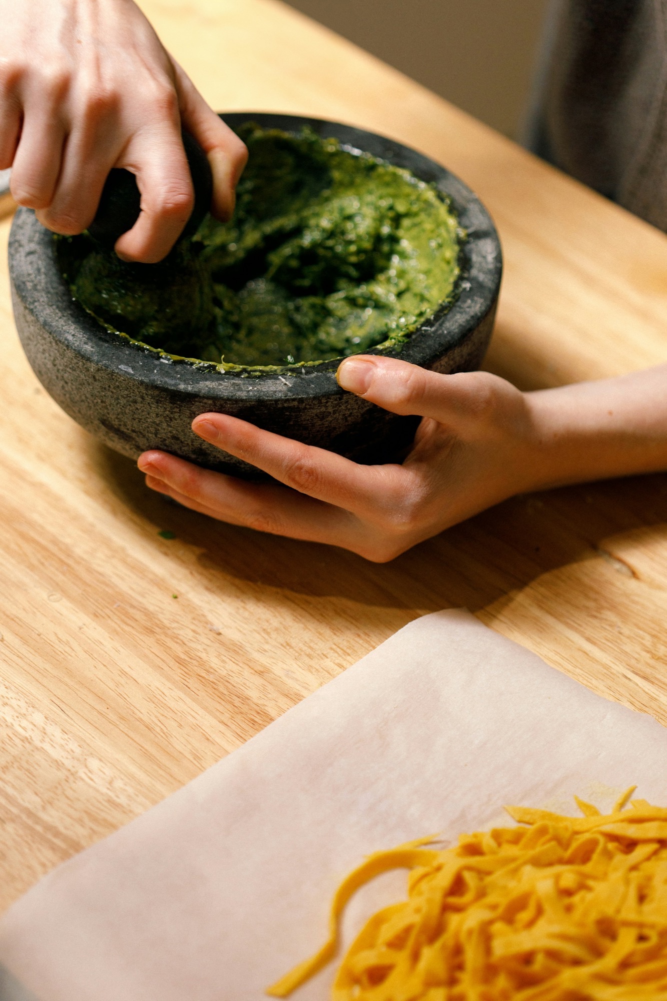 Making pesto